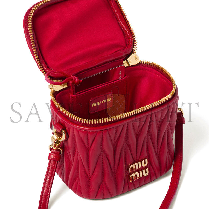 MIU MIU MATELASSÉ LOGO-PLAQUE MINI BAG 5NR018 (10.5*9.5*7cm)